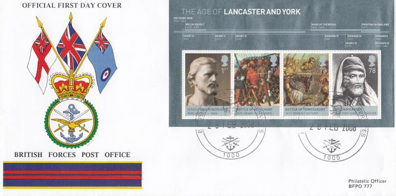 2008 (02) House of Lancaster & York (M/S) - British Forces Post Official 'BFPS 1000' Official