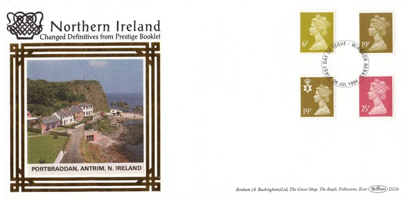 1994 (07) Northern Ireland PSB Book - Changed Definitives Only - Benham D226 - Windsor FDI