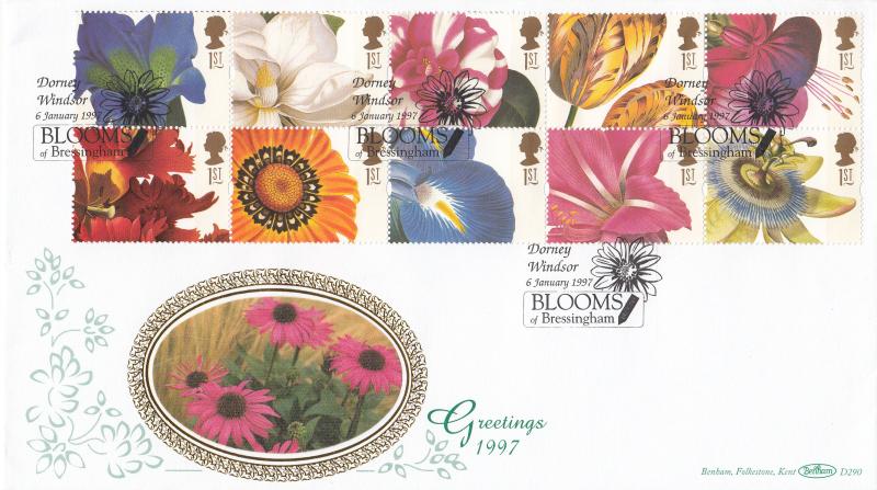 1997 (01) Greetings - Benham D290 'Blooms of Bressingham, Dorney Windsor' Official