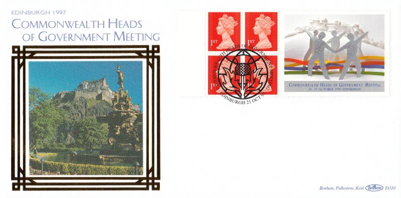 1997 (10) Commonwealth Heads of Government Meeting Label - Benham D310 - Edinburgh (Thistle) H/S