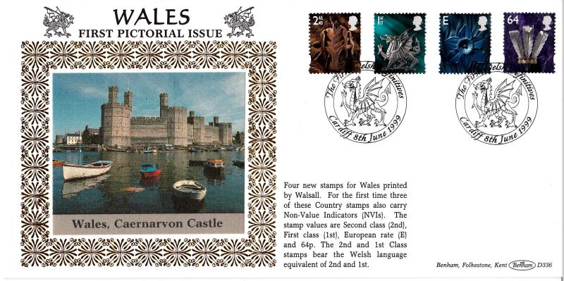 1999 (06) Welsh Pictorial Definitives - Benham D336 - Cardiff (Dragon) H/S