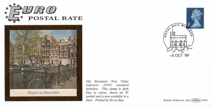 1999 (10) Euro Postal rate - Benham D340 - Windsor Counter H/S