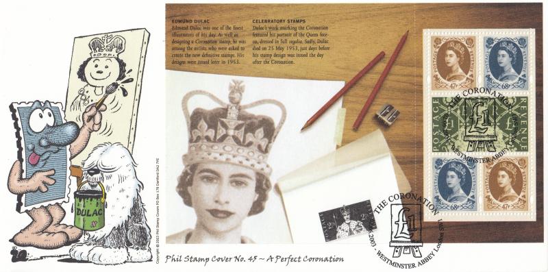 2003 (06) Coronation (PSB) - Dulac Pane - Phil Stamp 'Westminster Abbey' Official