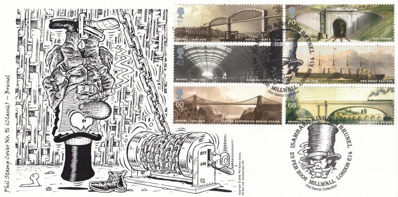 2006 (02) Brunel (Stamps) - Phil Stamps 'Millwall' Official (B&W Version)