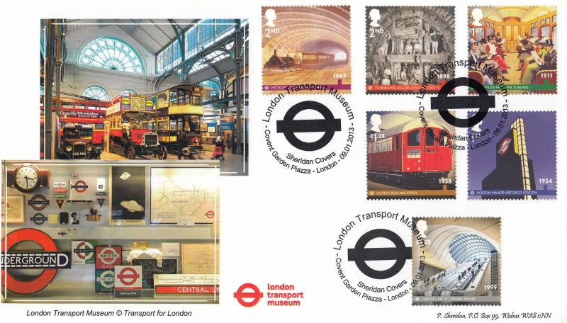 2013 (01) London Underground (Stamps) - Sheridan 'Covent Garden Piazza' Official