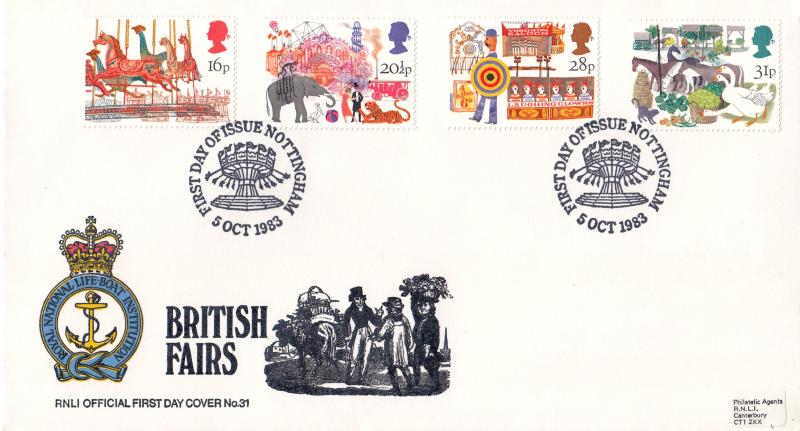 1983 (10) Fairs - Pilgrim RNLI Cover - Nottingham H/S