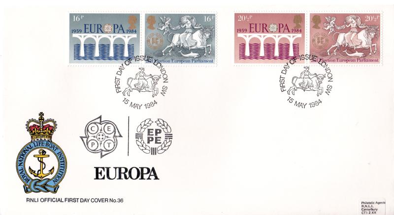1984 (05) Europa - Pilgrim RNLI Cover - London SW H/S.