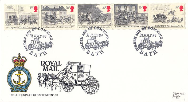 1984 (07) Royal Mail - Pilgrim RNLI Cover - Bath H/S.