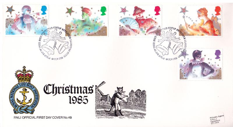 1985 (11) Christmas - Pilgrim RNLI Cover - Bethlehem H/S