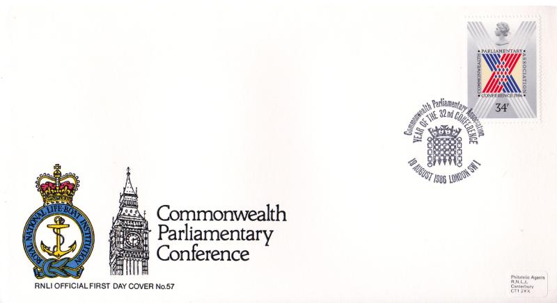 1986 (08) Parliamentary Conference - Pilgrim RNLI Cover - London SW1 H/S