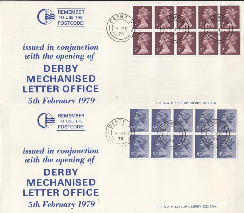 1979 (02) 70p + 90p Booklets - Derby MLO Covers - Derby CDS