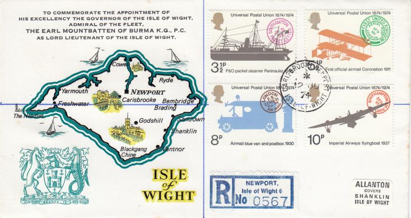 1974 (06) UPU - Allanton 'Isle of Wight' Cover - Carisbrook, Newport CDS