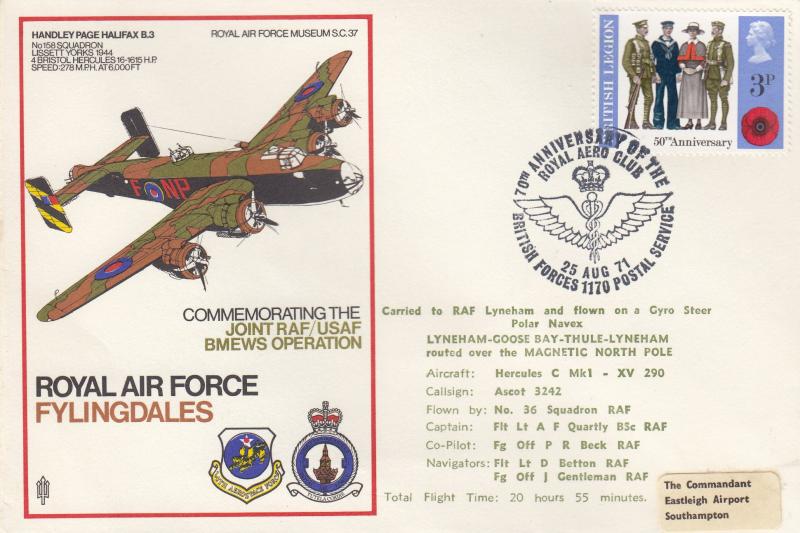 1971 (08) Anniversaries - Forces RAF Museum SC37 'Royal Aero Club' Official