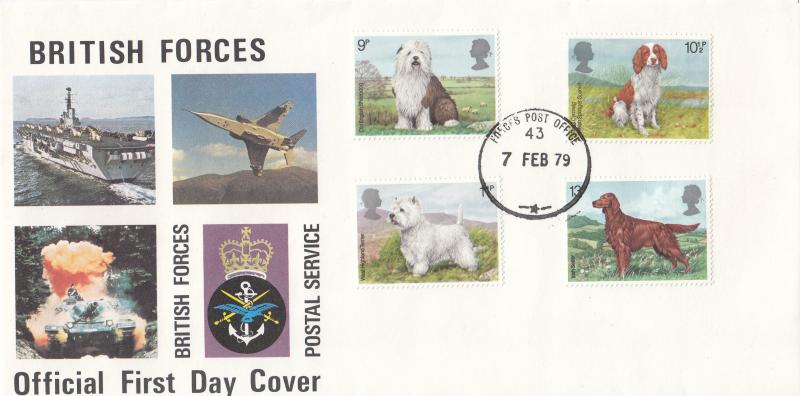 1979 (02) Dogs - Forces Postal Service Cover - Forces Post Office 43 CDS