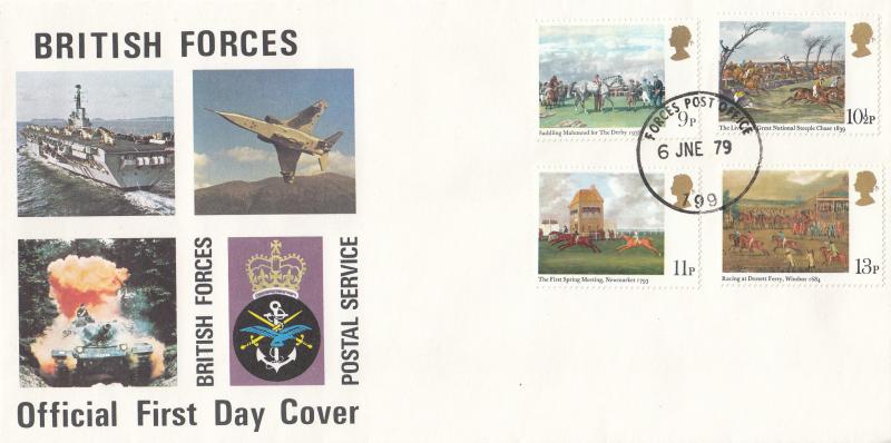 1979 (06) Horses - Forces Postal Service Cover - Forces Post Office 199 CDS