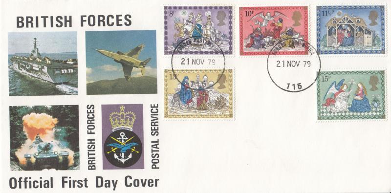 1979 (11) Christmas - Forces Postal Service Cover - Forces Post Office 115 CDS