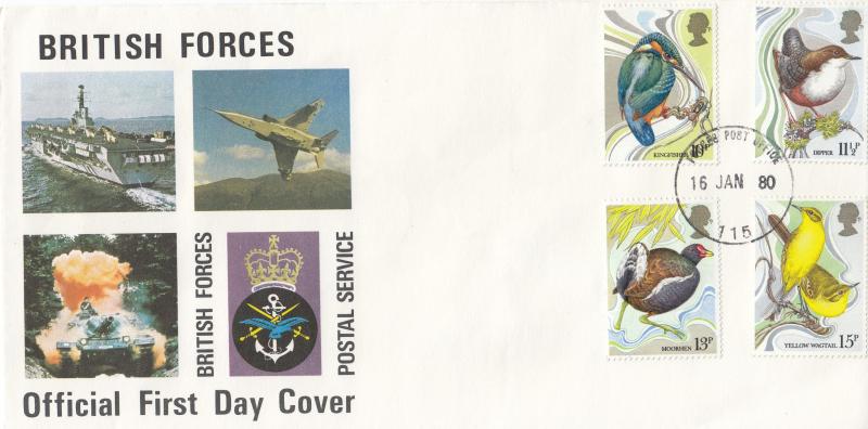 1980 (01) Birds - Forces Postal Service Cover - Forces Post Office 115 CDS