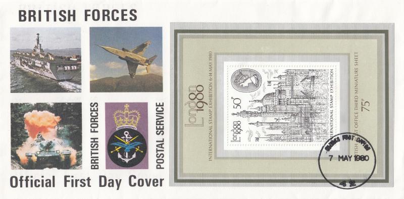 1980 (05) London 50p (M/S) - Forces Postal Service Cover - Forces Post Office 42 CDS