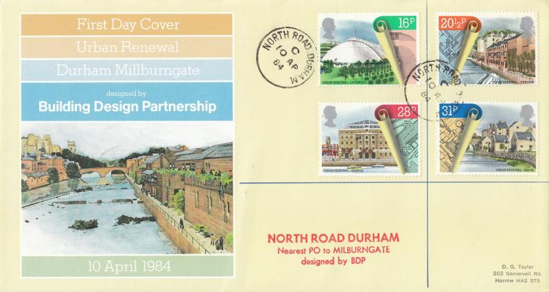 1984 (04) Urban Renewal - BDP (Building Design Partnership) Official - North Road, Durham CDS (Red Cachet)