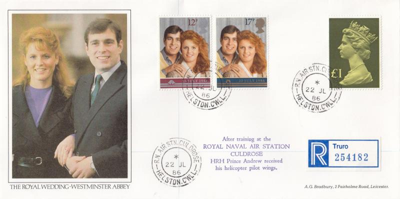1986 (07) Wedding - Bradbury 'Casual Pose' Cover - RN Air Stn Culdrose CDS