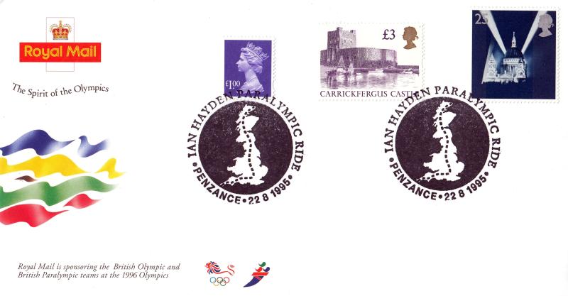 1995 (08) £3 Carrickfergus Castle High + £1 2mm Varnish Band Definitive - UNLISTED Royal Mail 'Ian Hayden' Official