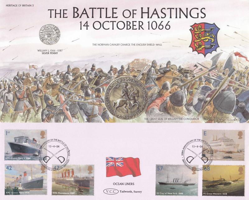 2004 (04) Ocean Liners (Stamps) - Heritage of Britain 'Battle of Hastings' Official