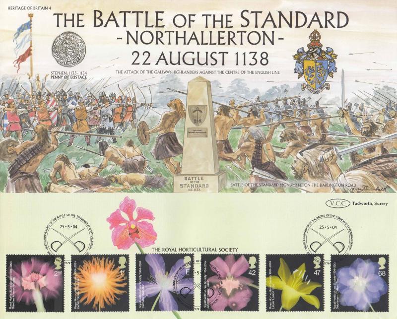 2004 (05) Royal Horticultural Society (Stamps) - Heritage of Britain 'Battle Of The Standard' Official