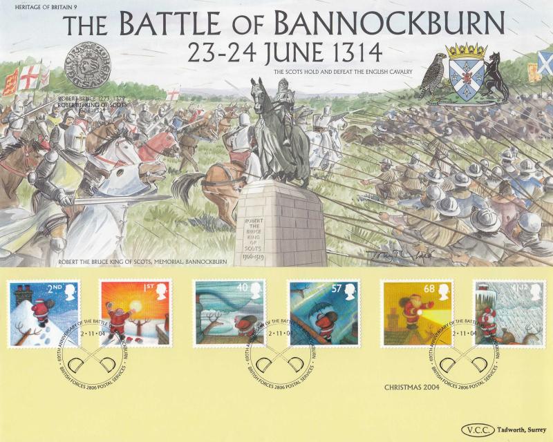 2004 (11) Christmas (Stamps) - Heritage of Britain 'Battle of Bannockburn' Official