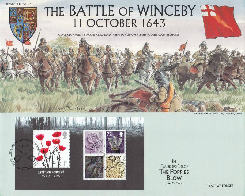 2006 (11) Lest We Forget M/S - Heritage of Britain 'Battle of Winceby' Official