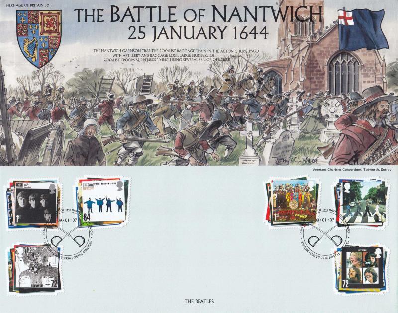 2007 (01) The Beatles (Stamps) - Heritage of Britain 'Battle of Nantwich' Official