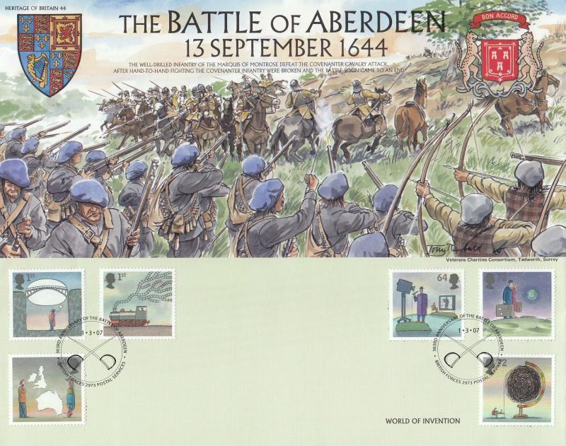 2007 (03) World of Invention (Stamps) - Heritage of Britain 'Battle of Aberdeen' Official