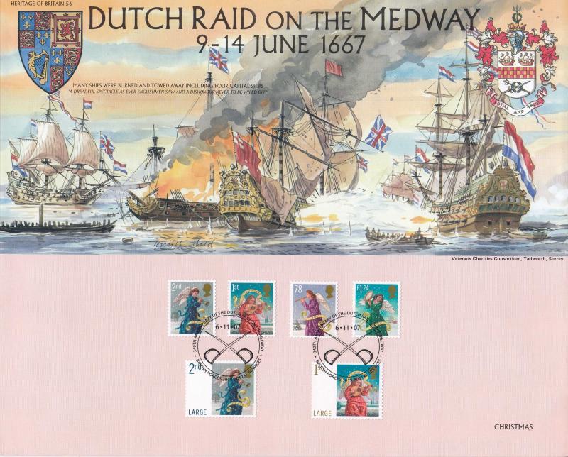 2007 (11) Christmas (Stamps) - Heritage of Britain 'Battle of the Medway' Official
