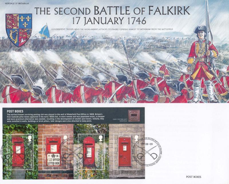 2009 (08) Post Boxes - Heritage of Britain 'Battle of Falkirk' Official