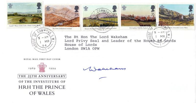 1994 (03) Prince of Wales Paintings - RM - House of Commons CDS - Signed by Lord Wakeham