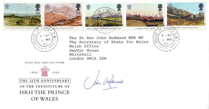 1994 (03) Prince of Wales Paintings - RM - House of Lords CDS - Signed by John Redwood