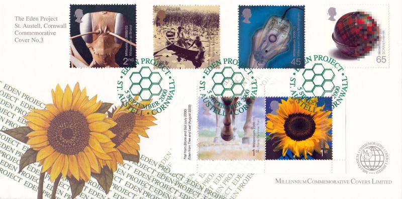 2000 (09) Mind & Matter - Millennium Commemorative Covers 'Eden Project' Official - Doubled with the Retail Booklet
