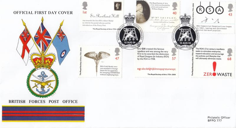 2004 (08) Royal Society of Arts - British Forces Post Office (BF2791PS) Official