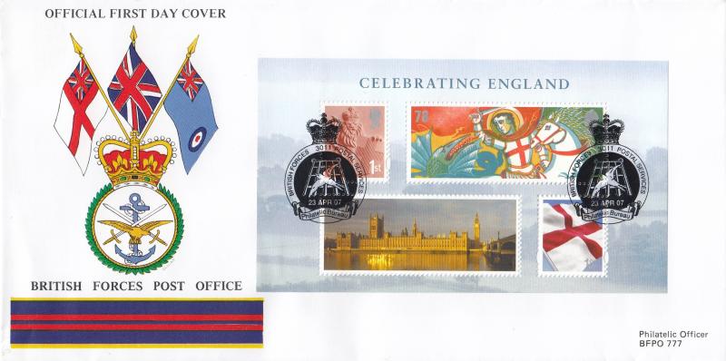 2007 (04) England M/S - British Forces Post Office (BF3011PS) Official