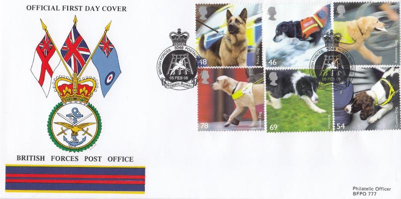 2008 (02) Working Dogs - British Forces Post Office (BF3046PS) Official