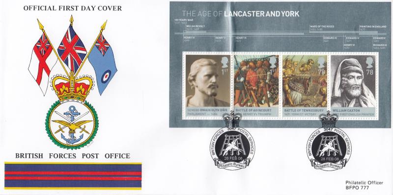 2008 (02) House of Lancaster & York (M/S) - British Forces Post Office (BF3047PS) Official