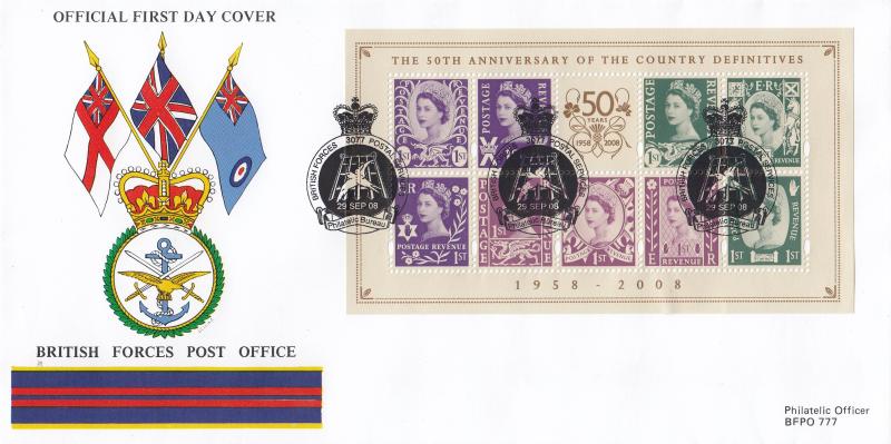 2008 (09) Country Definitives M/S - British Forces Post Office (BF3077PS) Official