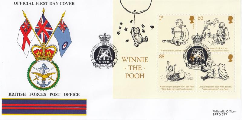 2010 (10) Winnie The Pooh (M/S) - British Forces Post Office (BF3126PS) Official