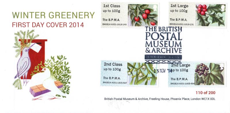 2014 (11) Winter Greenery Post & Go - British Postal Museum & Archive (BPMA) Official