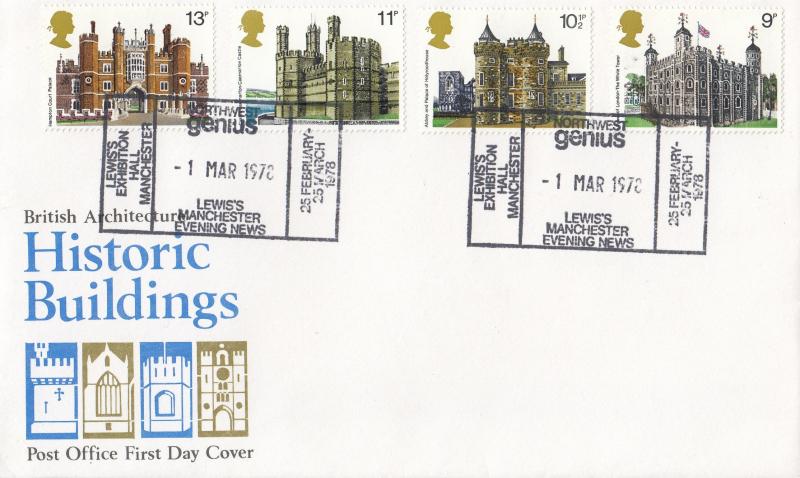 1978 (03) Buildings (Stamps) - PO - Northwest Genius, Manchester H/S