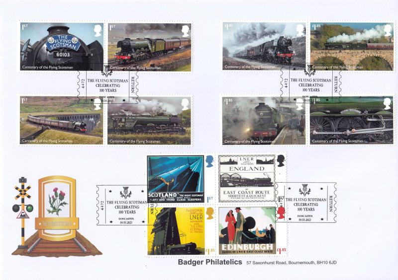 2023 (03) Flying Scotsman (Stamps & M/S) - Badger Philatelics Official