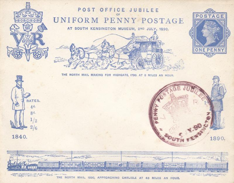 1890 (07) Penny Postage Jubilee - Jubilee Cover - South Kensington H/S on Front & Post Office H/S on the Rear