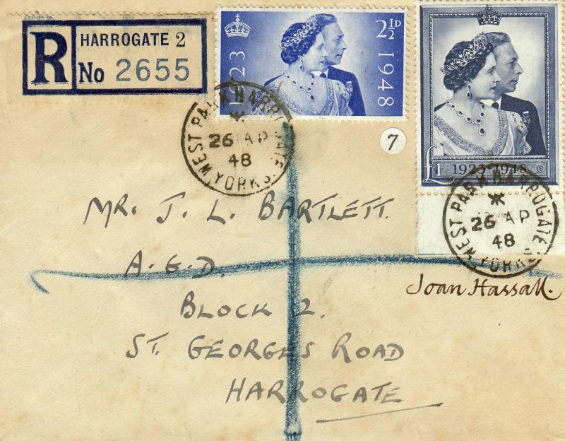 1948 (04) Silver Wedding - Plain - Harrogate CDS - Signed by Joan Hassall