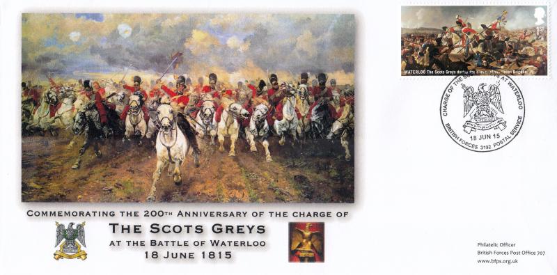 2015 (06) Battle of Waterloo (Stamps) - BFPO 'The Scots Greys' BF3192PS Official