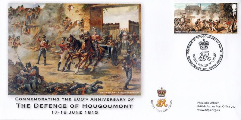 2015 (06) Battle of Waterloo (Stamps) - BFPO 'The Defence of Hougoumont' Royal Waggon Train BF3191PS Official