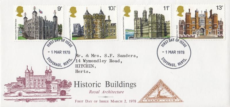 1978 (03) Buildings (Stamps) - North Herts Stamp Club - Stevenage FDI